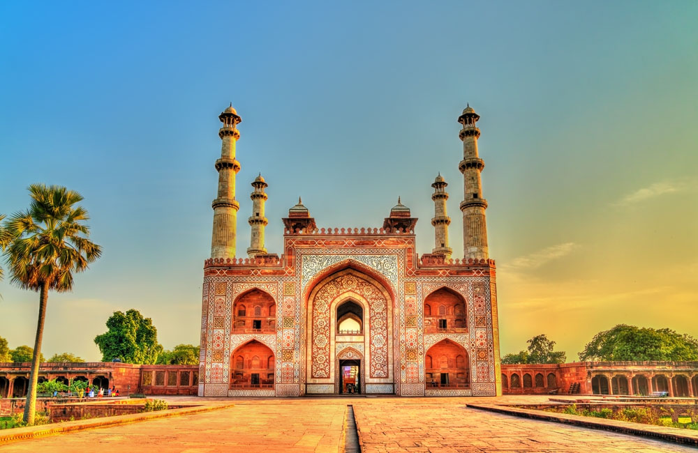 South,Gate,Of,Sikandra,Fort,In,Agra, ,Uttar,Pradesh